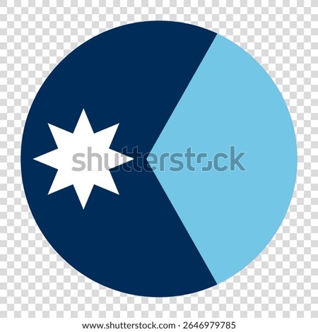 Flag of Minnesota. Minnesota circle flag logo icon computer vector illustration design. Transparent checkerboard background.