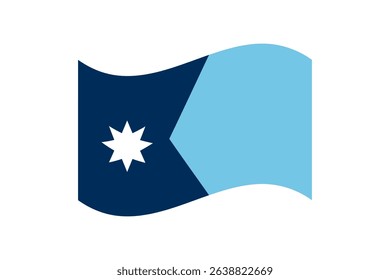 Flag of Minnesota, United States. Minnesota wavy flag digital vector illustration. Fluttering flag.
