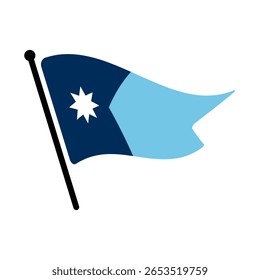 Bandeira de Minnesota, EUA. bandeira de Minnesota computador digital vetor ilustração ícone design.  Bandeira de mastro flutuante.