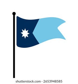 Flag of Minnesota, USA. Minnesota flag computer digital vector illustration icon design. Fluttering flagpole flag.