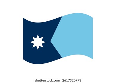 Flag of Minnesota. Minnesota wavy flag digital vector illustration. Fluttering flag.