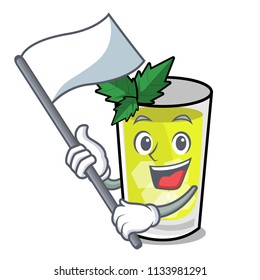 With flag mint julep mascot cartoon