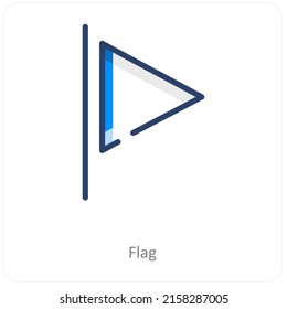 Flag And Mission Icon concept