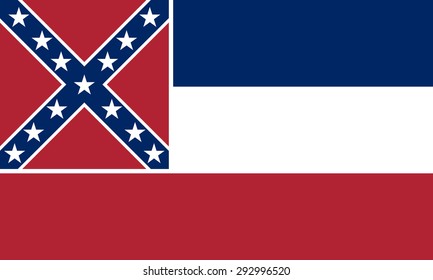 Flag of Mississippi - vector illustration.