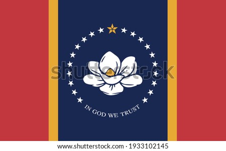 Flag of Mississippi. vector illustration