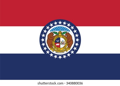 Flag of Missouri state of the United States. Vector illustration.