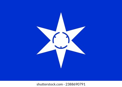 Flag of Mito, Ibaraki, Japan. Realistic waving flag of Mito, Ibaraki vector background.