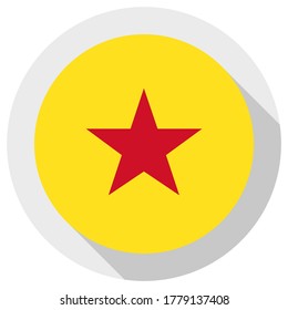 Flagge von Moheli, Rundform-Symbol auf weißem Hintergrund, Vektorgrafik