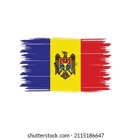 Flag of Moldova with brush style