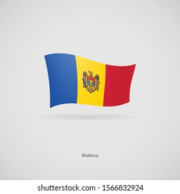The flag of Moldova is flying layered vector image.