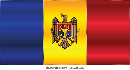 Flag of Moldova with metal gradient