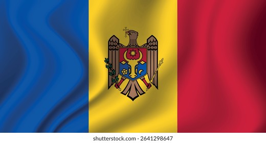 Flag of Moldova. Moldavian national symbol in official colors. Template icon. Vector background.