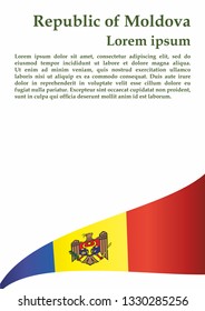 Flag of Moldova, Republic of Moldova. Template for award design, an official document with the flag of Moldova. Bright, colorful vector illustration for graphic and web design.