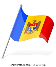 flag of Moldova vector illustration isolated on white background