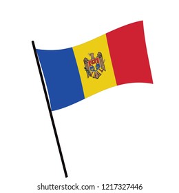 Flag of Moldova , Moldova flag waving isolated vector illustration
