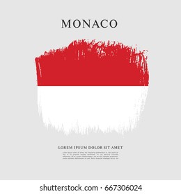 Flag of Monaco, brush stroke background