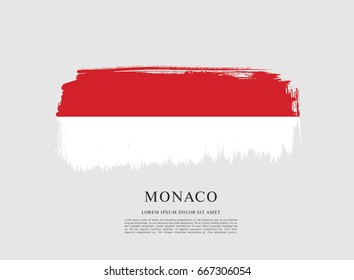 Flag of Monaco, brush stroke background