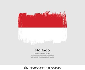 Flag of Monaco, brush stroke background