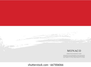 Flag of Monaco, brush stroke background