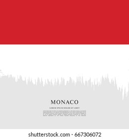 Flag of Monaco, brush stroke background