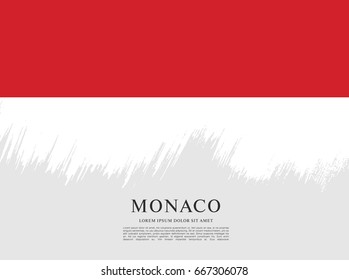 Flag of Monaco, brush stroke background