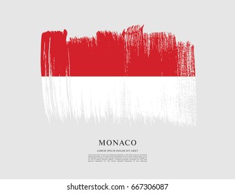 Flag of Monaco, brush stroke background