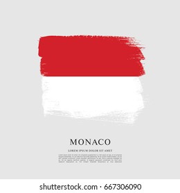 Flag of Monaco, brush stroke background