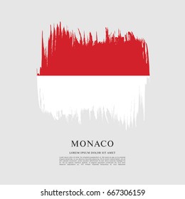 Flag of Monaco, brush stroke background
