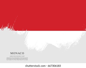 Flag of Monaco, brush stroke background