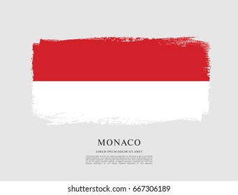 Flag of Monaco, brush stroke background