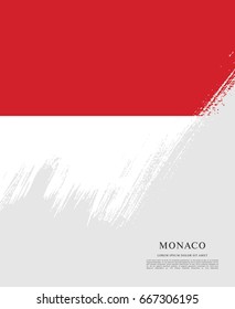 Flag of Monaco, brush stroke background