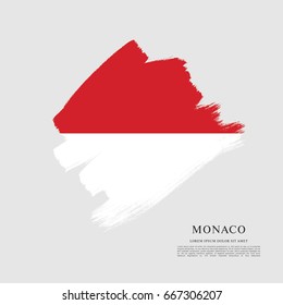 Flag of Monaco, brush stroke background