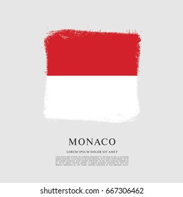 Flag of Monaco, brush stroke background