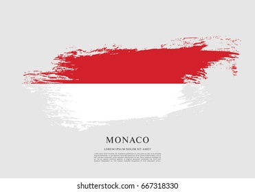 Flag of Monaco, brush stroke background