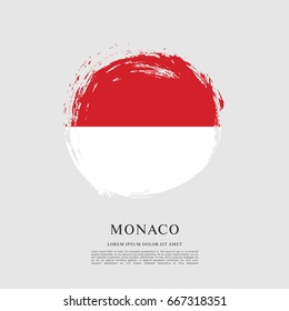 Flag of Monaco, brush stroke background