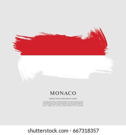 Flag of Monaco, brush stroke background
