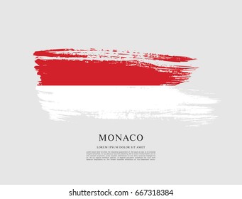 Flag of Monaco, brush stroke background