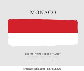 Flag of Monaco, brush stroke background