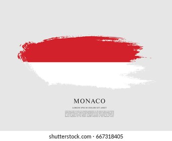 Flag of Monaco, brush stroke background