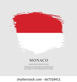 Flag of Monaco, brush stroke background