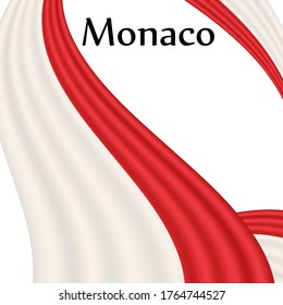 Flag of Monaco country on white background. Eps.file.