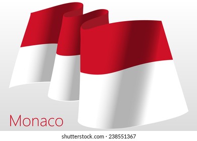 Flag of Monaco. Editable Vector Illustration. Vector EPS and High Resolution JPG Files Include