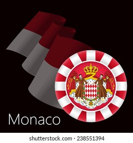 Flag of Monaco. Editable Vector Illustration. Vector EPS and High Resolution JPG Files Include