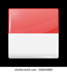 Flag of Monaco. Glossy Icons Square Shape. This is File from the Collection European Flags