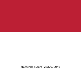 The flag of Monaco. Flag icon. Standard color. Standard size. A rectangular flag. Computer illustration. Digital illustration. Vector illustration.