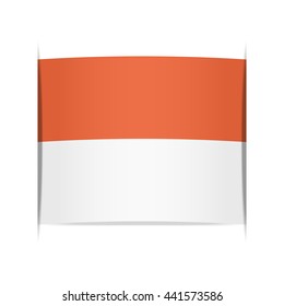 Flag of Monaco, officially the Principality of Monaco. Vector illustration of a stylized flag. The slit in the paper with shadows. Element for infographics.