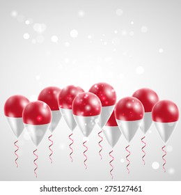 Flag of Monaco on balloon. 
