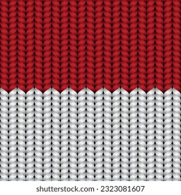 Flag of Monaco on a braided rop.