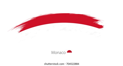 Flag of Monaco in rounded grunge brush stroke. Vector illustration.