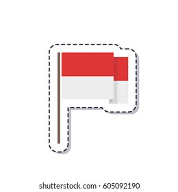 flag of Monaco, sticker. isolated on white background. vector illustration